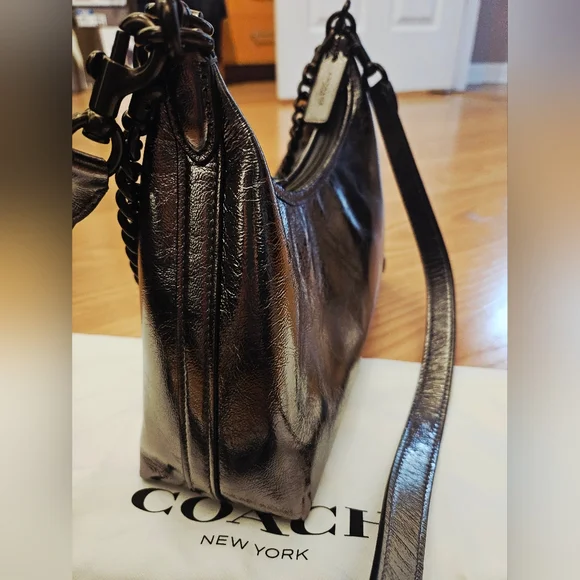 Coach Juliet Metallic Silver Bag - Picture 11 of 16